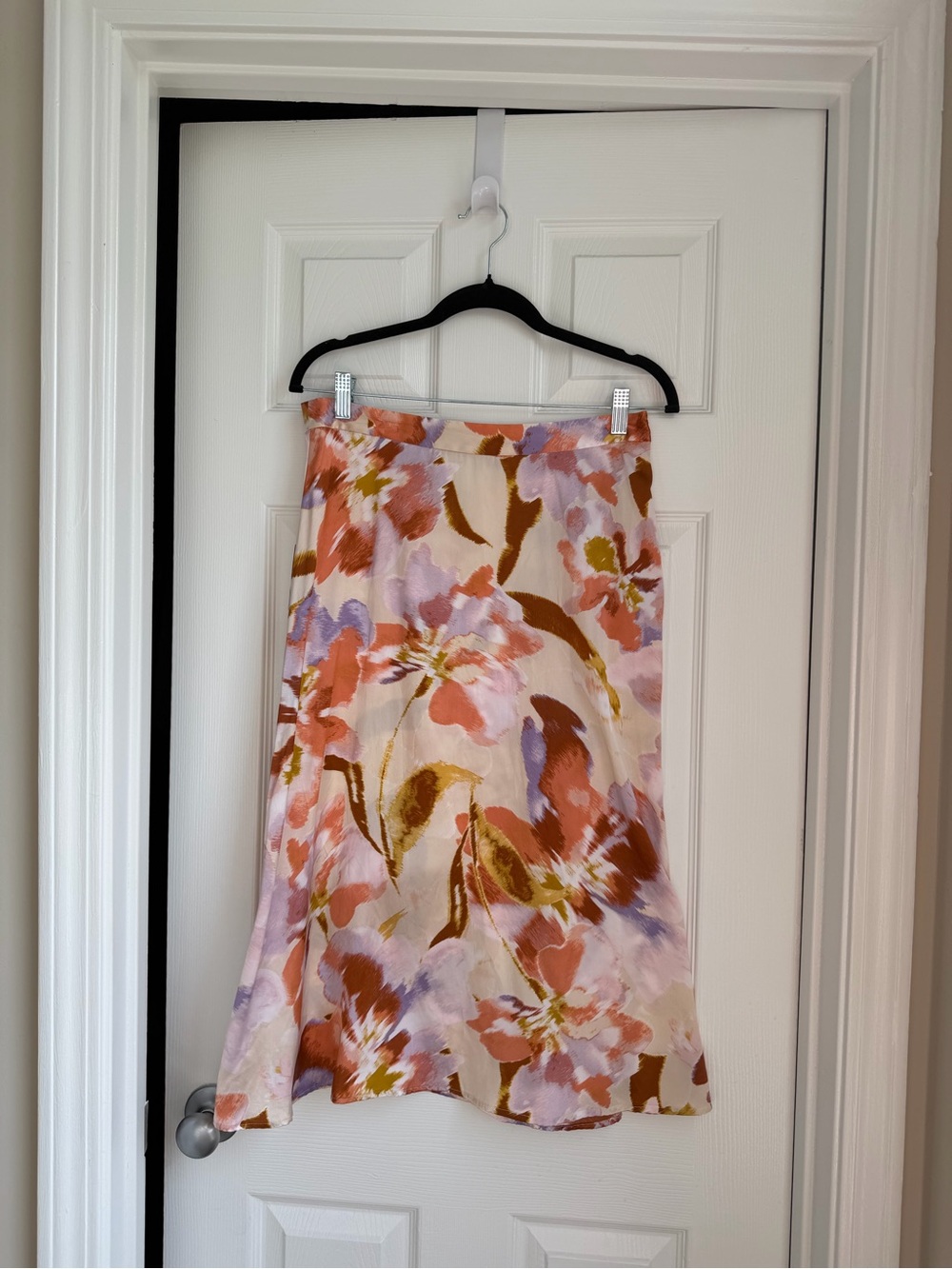 Joie Floral Midi Skirt in Pink, Orange, Gold, Lavender